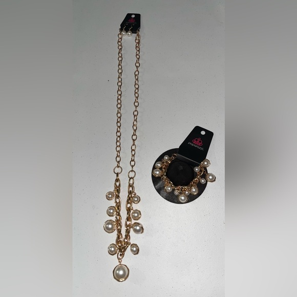 NWT Paparazzi Gold & Pearl Beaded Bundle of 3 Jewelry Set - Picture 5 of 7